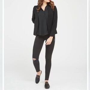 SPANX‎ Distressed Denim Legging Vintage Black XS NWT